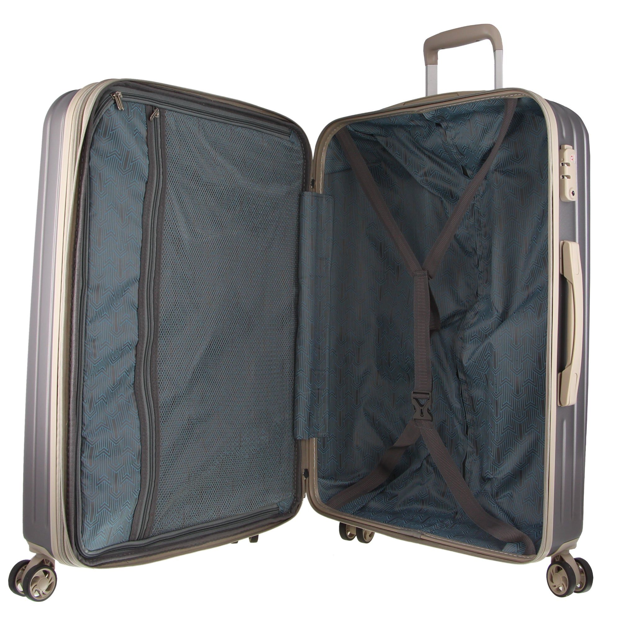 Hard Shell Cases Pierre Cardin 80cm Large Hard-Shell Suitcase Travel Gris Oscuro | HWDP-25038