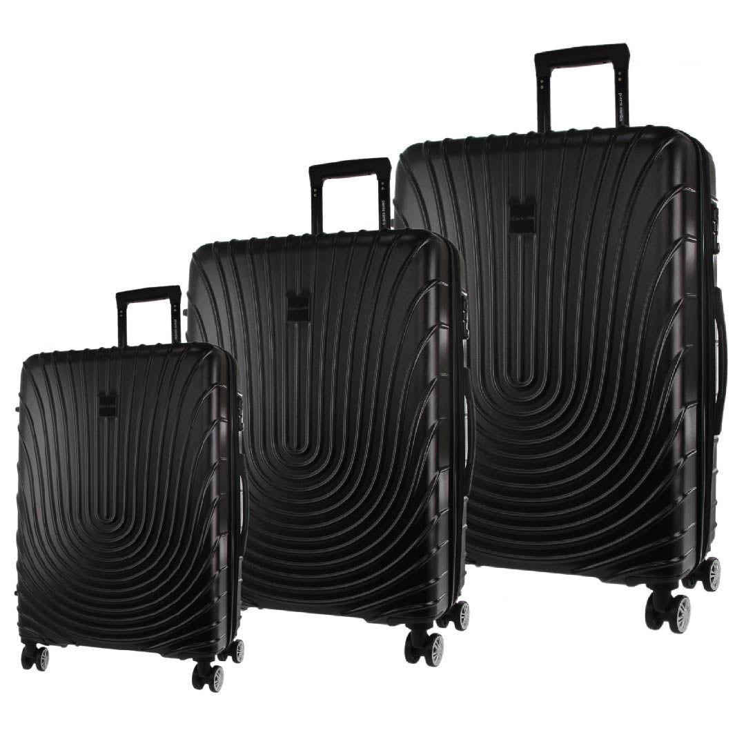 Hard Shell Cases Pierre Cardin Hard Shell 3-Piece Luggage Set Travel Negras | ZWQH-96042