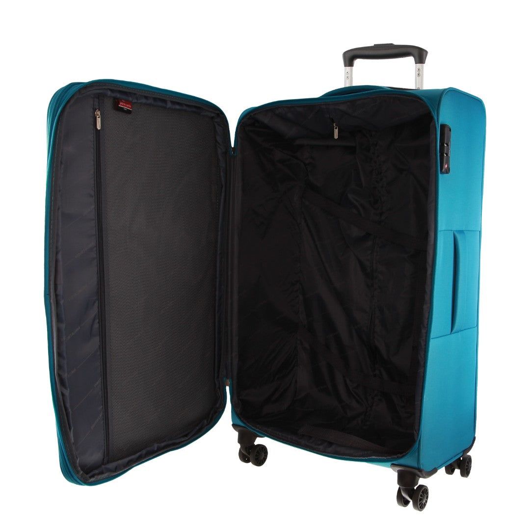 Large Cases Pierre Cardin 76cm LARGE Soft Shell Suitcase Travel Turquesa | PUQN-05349