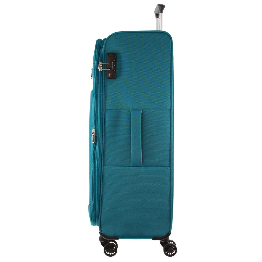 Large Cases Pierre Cardin 76cm LARGE Soft Shell Suitcase Travel Turquesa | PUQN-05349