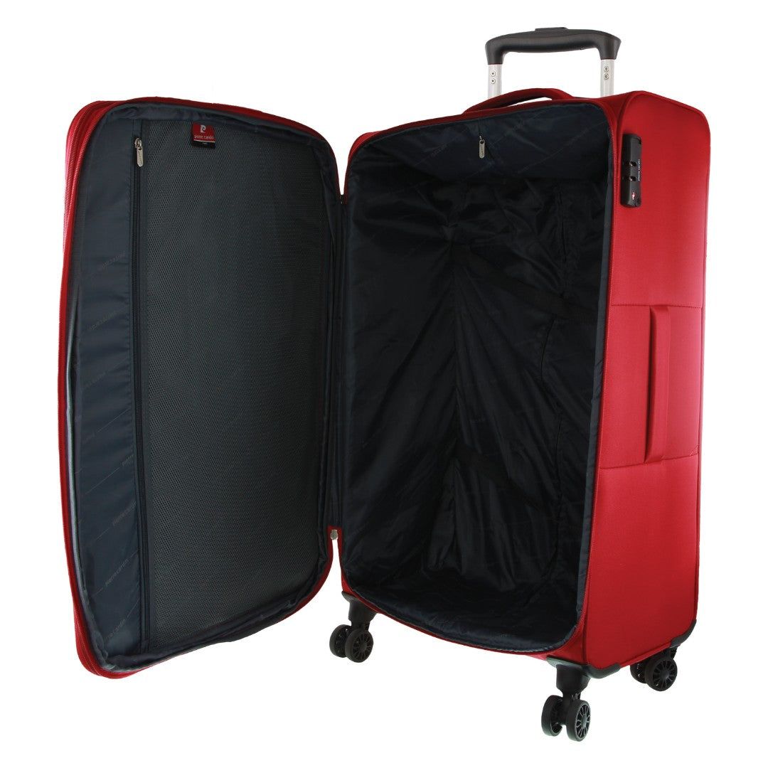 Large Cases Pierre Cardin 76cm LARGE Soft Shell Suitcase Travel Rojas | OWAQ-82041