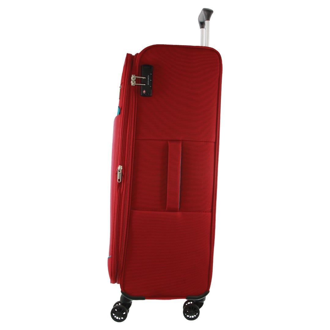 Large Cases Pierre Cardin 76cm LARGE Soft Shell Suitcase Travel Rojas | OWAQ-82041