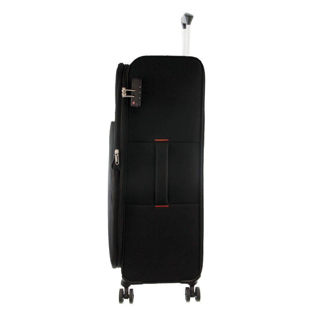 Large Cases Pierre Cardin 78cm LARGE Soft Shell Suitcase Travel Negras | VWCT-84690