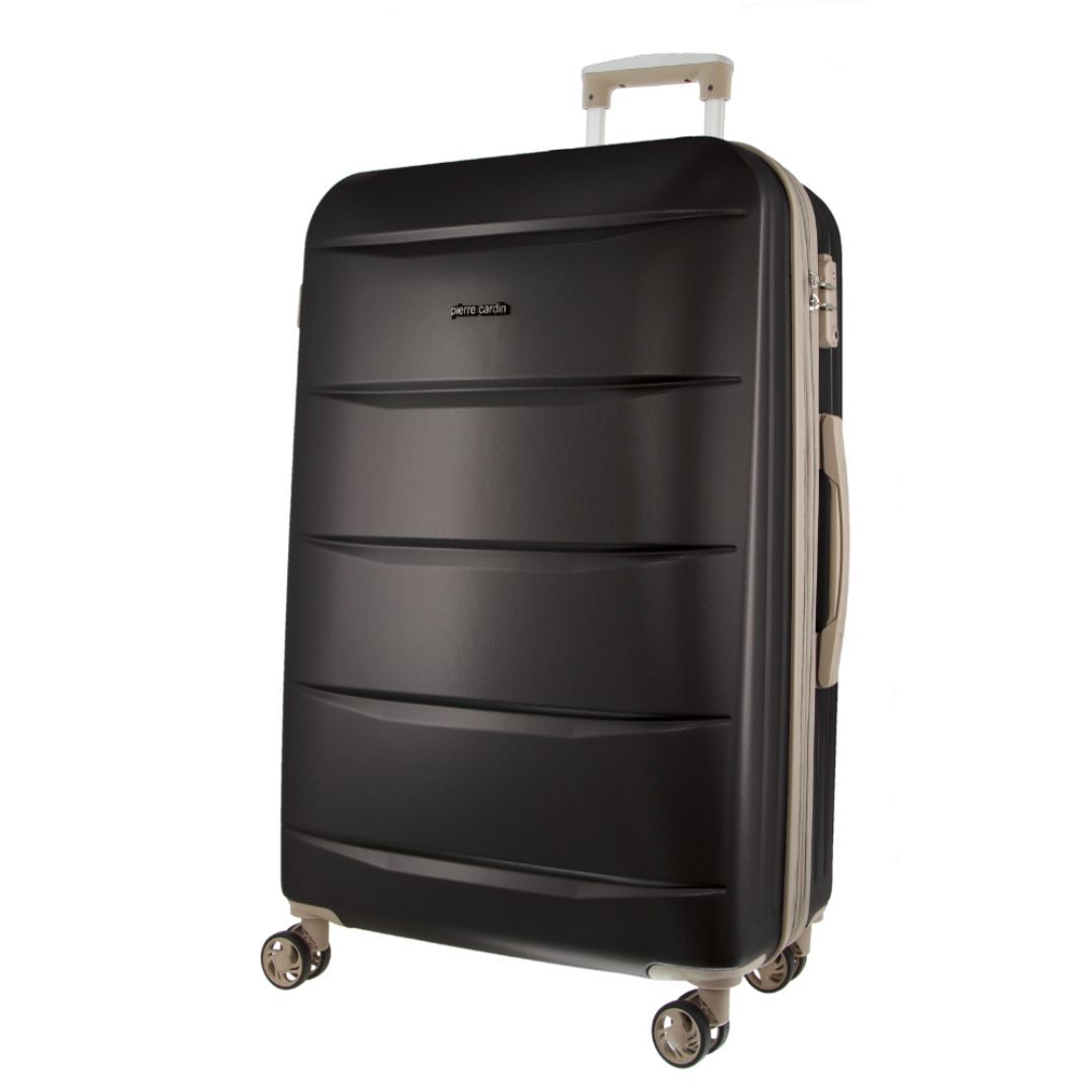 Large Cases Pierre Cardin 80cm Large Hard-Shell Suitcase Travel Negras | KROP-81562