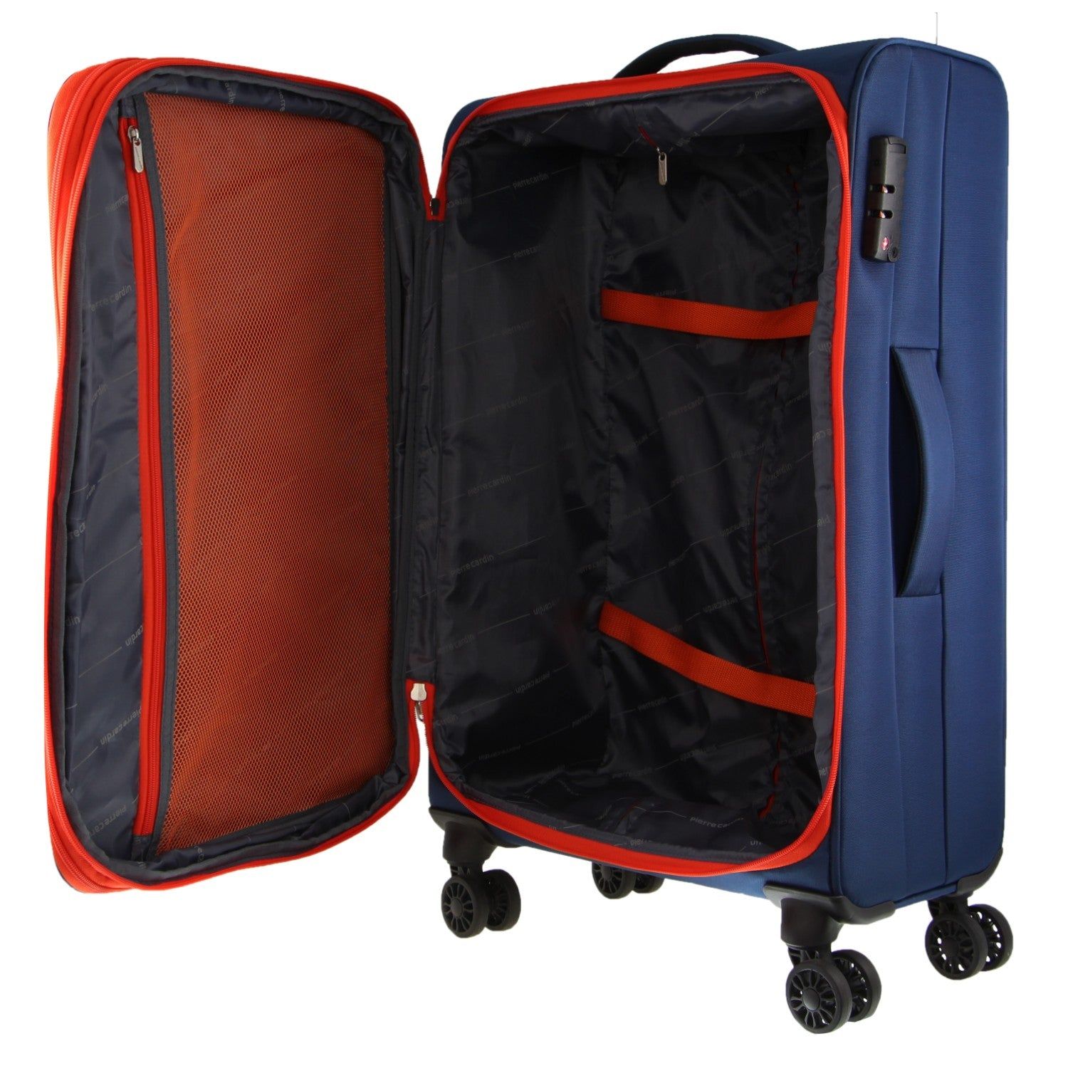 Maletas Pierre Cardin 65cm MEDIUM Soft Shell Suitcase Travel Azul Marino | KMRU-57683