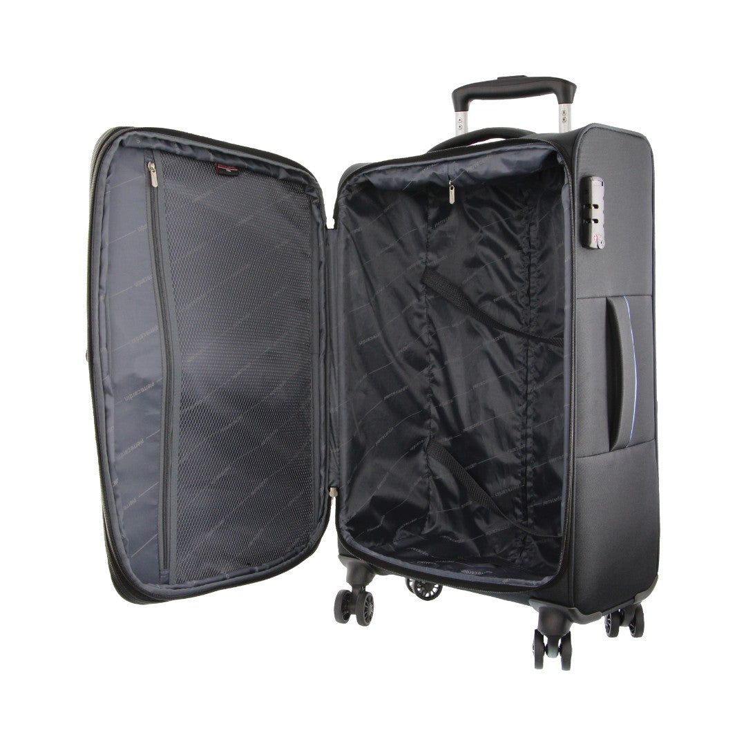 Maletas Pierre Cardin 68cm MEDIUM Soft Shell Suitcase Travel Negras | BIAU-52380