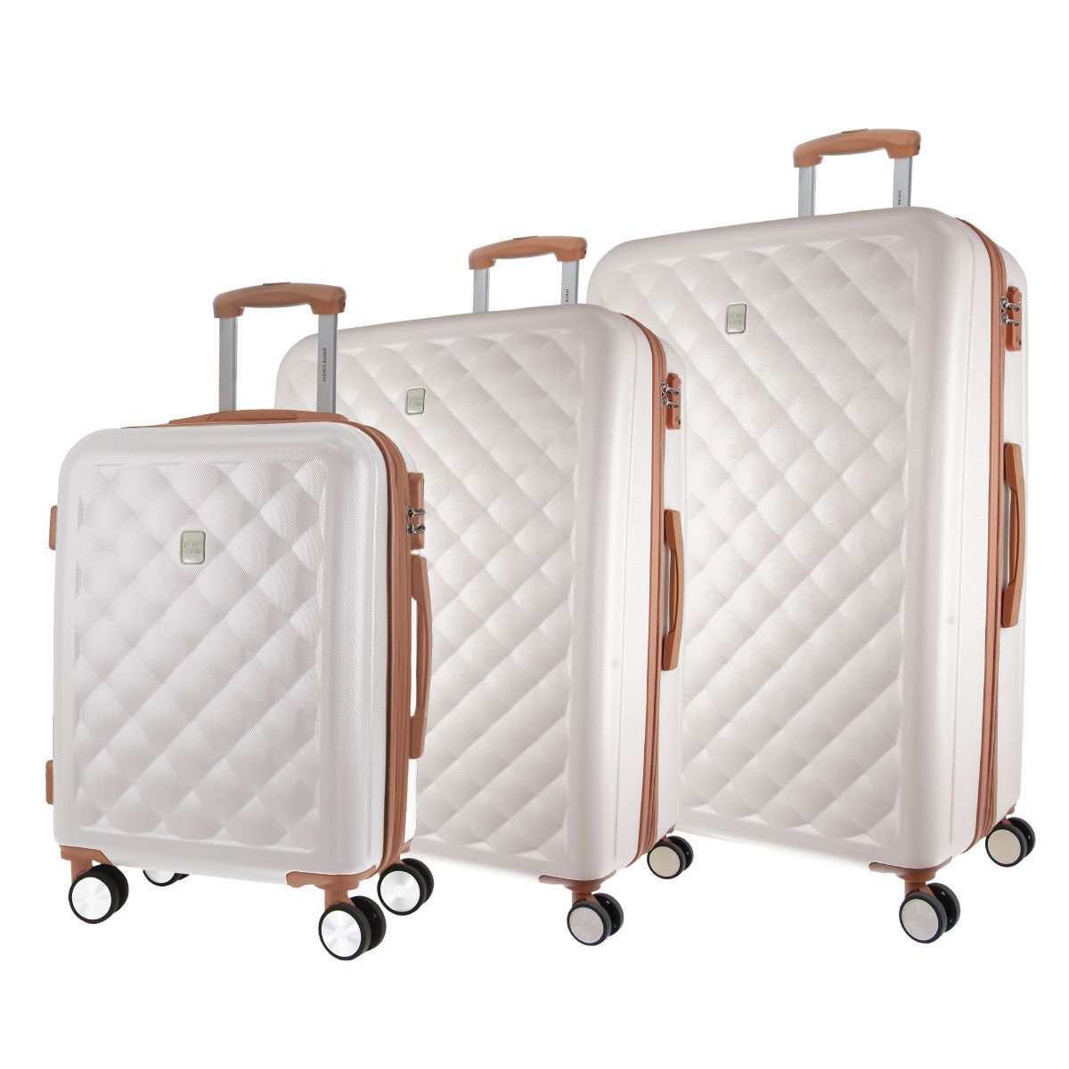 Maletas Pierre Cardin Hard Shell 3-Piece Luggage Set Travel Blancas | FAVD-13905