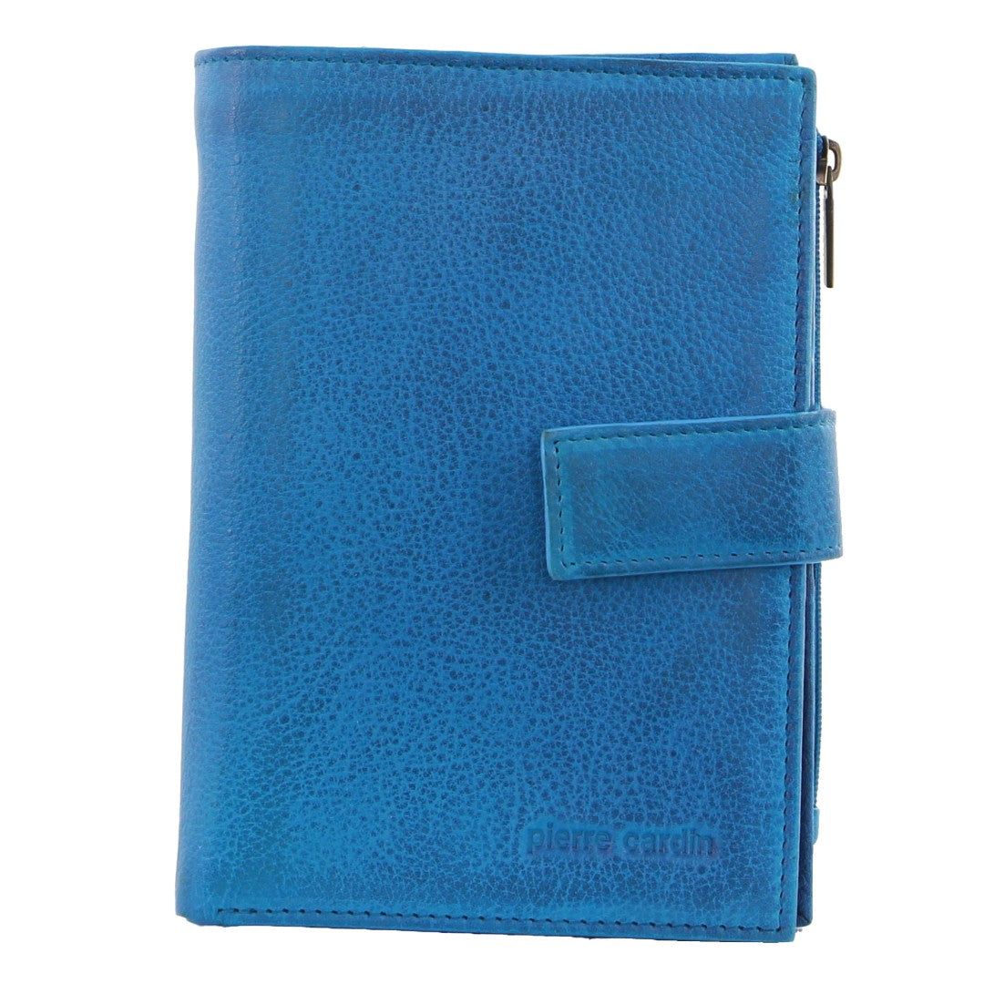 Medium Wallets Pierre Cardin Italian Leather Tab Wallet Mujer Turquesa | LVAE-85763