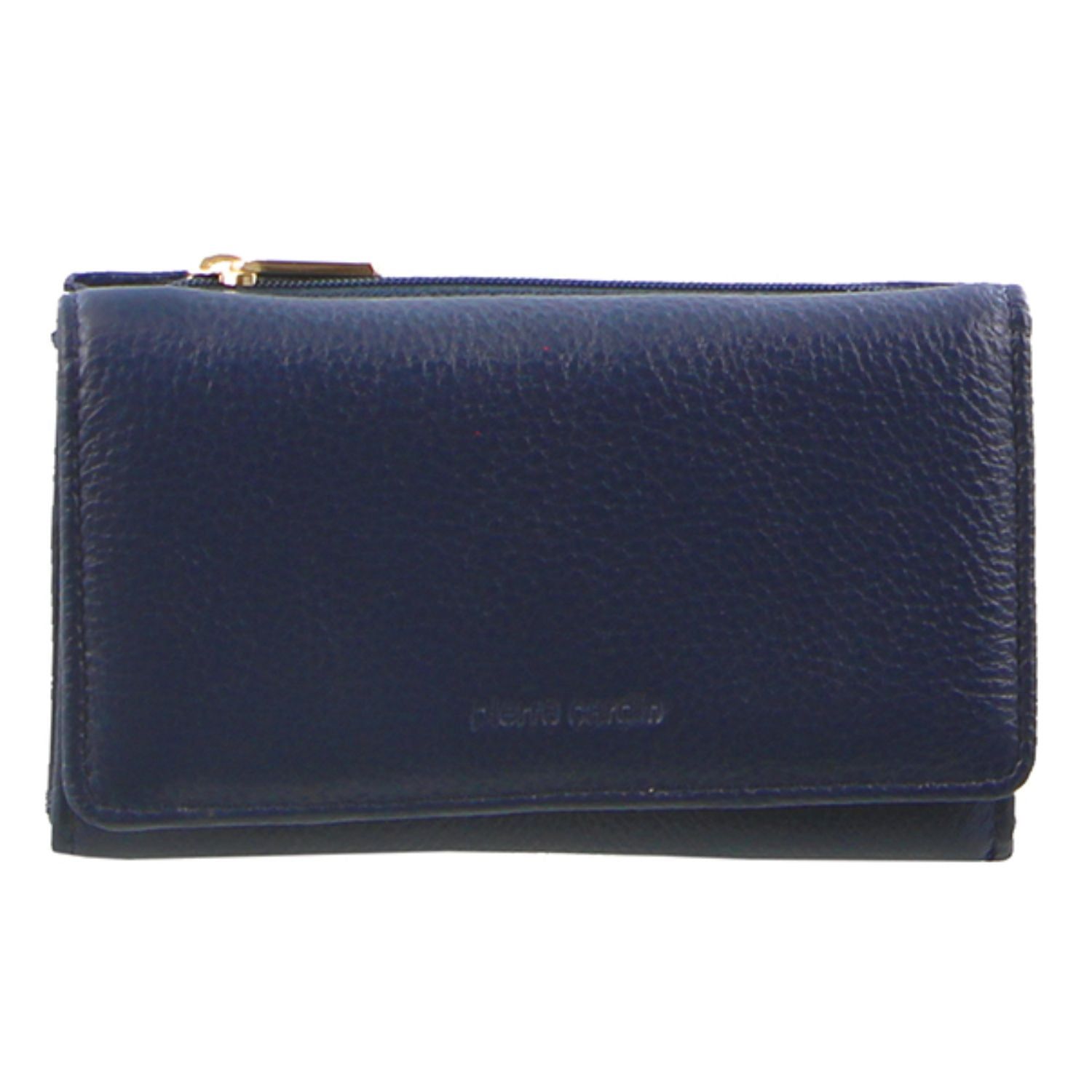 Medium Wallets Pierre Cardin Leather Tri-Fold Wallet Mujer Azul Marino | FHMZ-83490