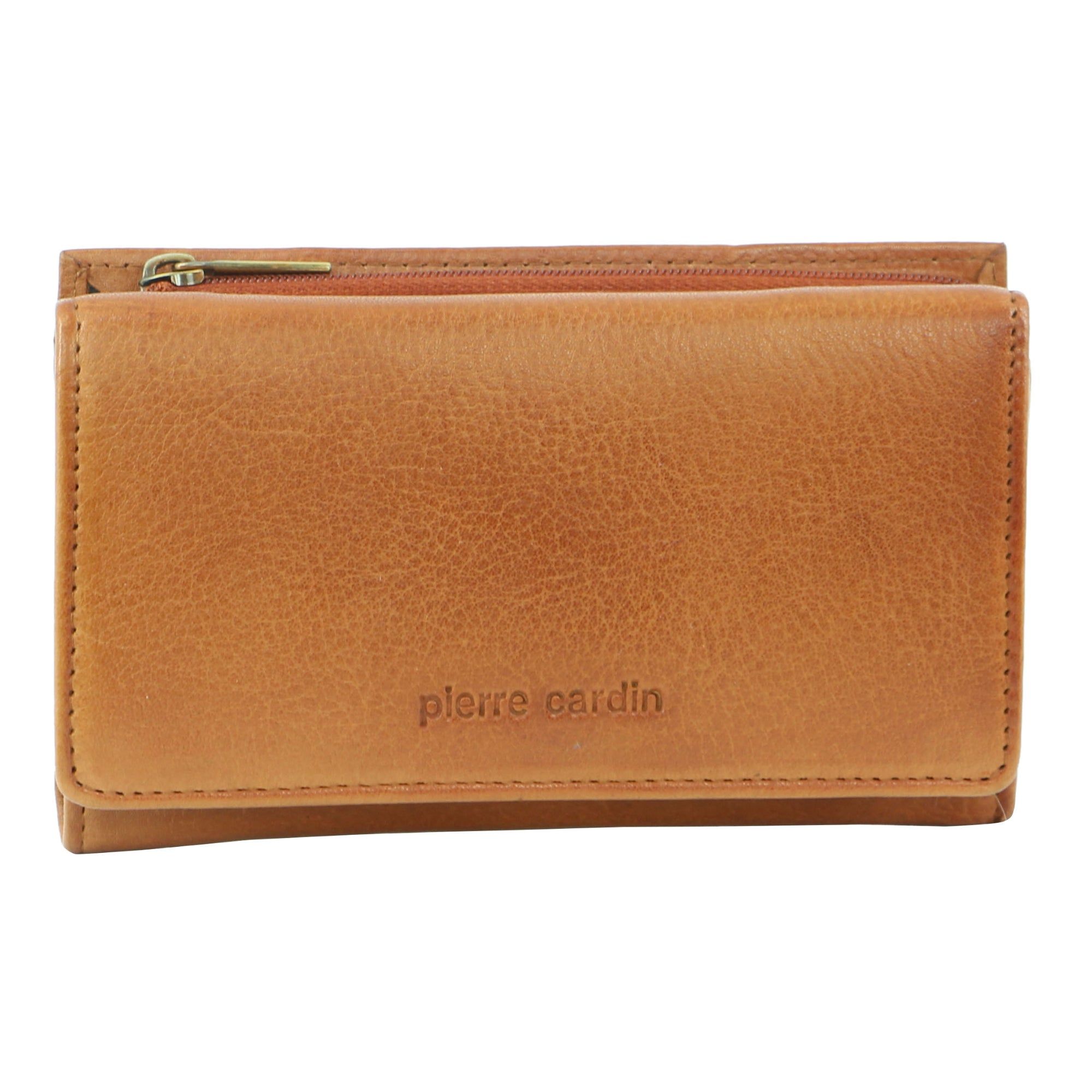 Medium Wallets Pierre Cardin Leather Tri-Fold Wallet Mujer Marrones | YALW-63524