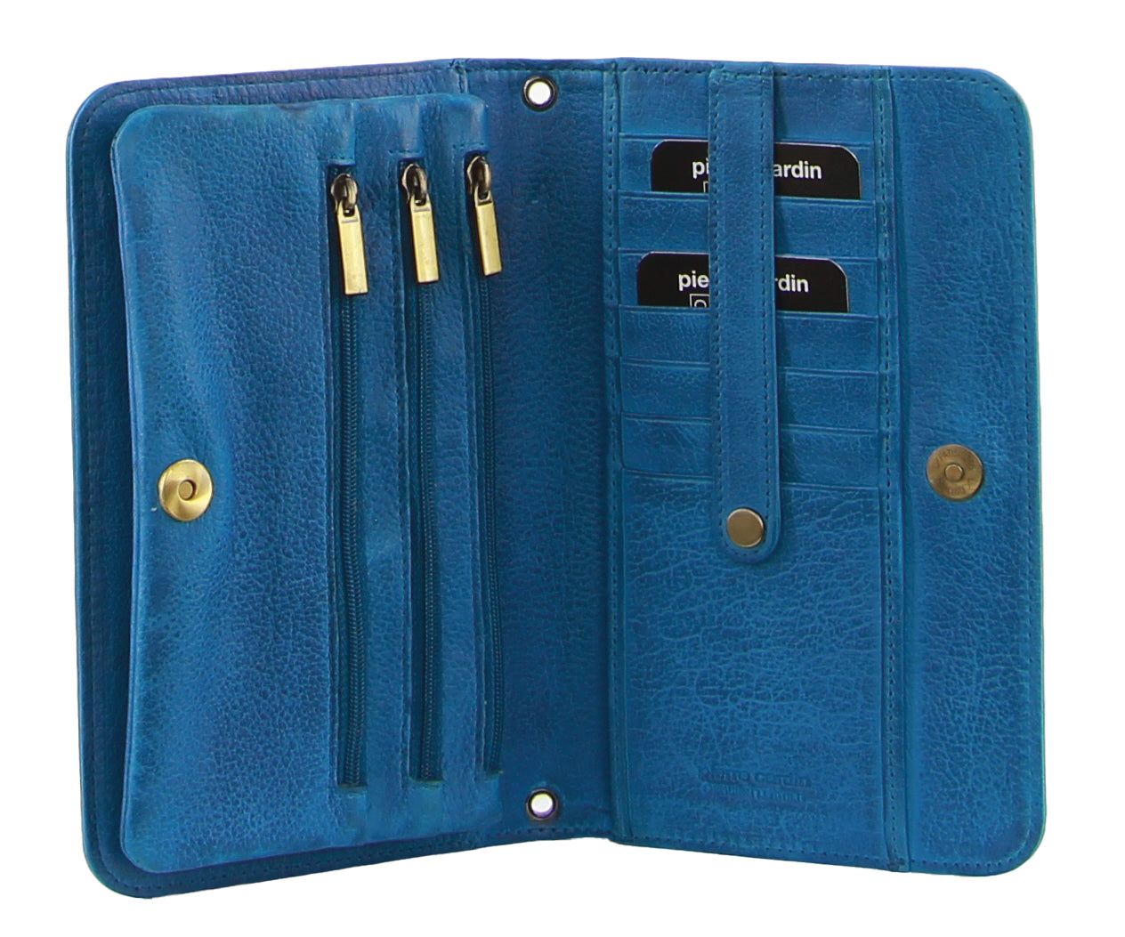 Mobile Phone Wallets Pierre Cardin Genuine Leather Clutch Wallet Bag Mujer Turquesa Claro | PMZQ-15639