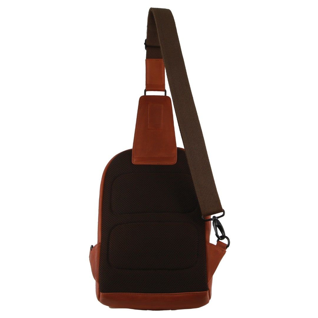 Mochilas Pierre Cardin Leather Sling Bag Hombre Marrones | XRFI-02781