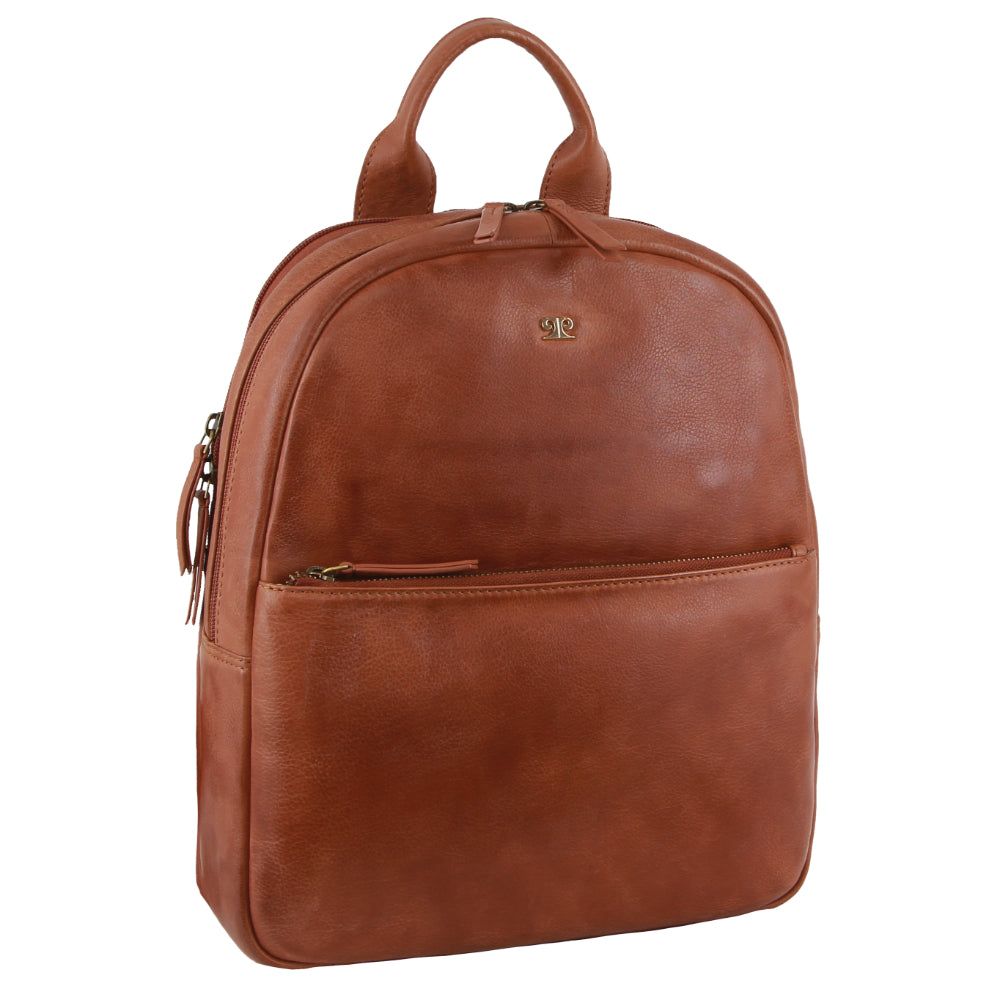 Mochilas Pierre Cardin Rustic Leather Business Backpack Computer Bag Mujer Marrones | HLPA-95073