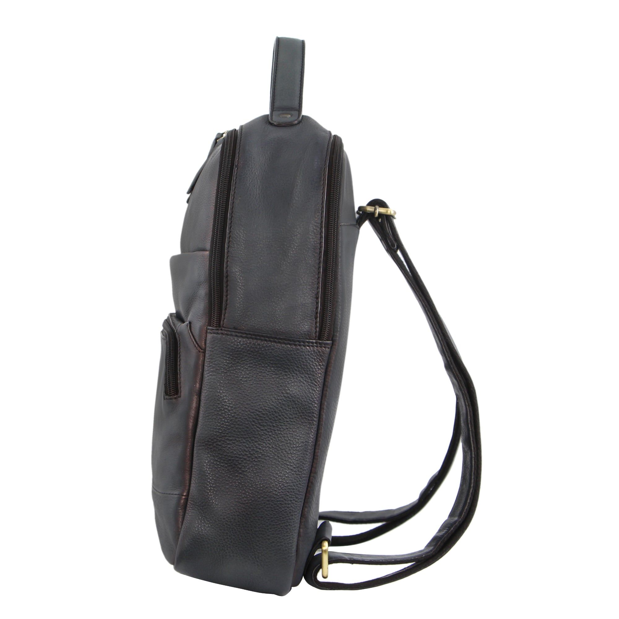 Mochilas Pierre Cardin Rustic Leather Business Backpack Computer Bag Hombre Negras | VBGN-32406