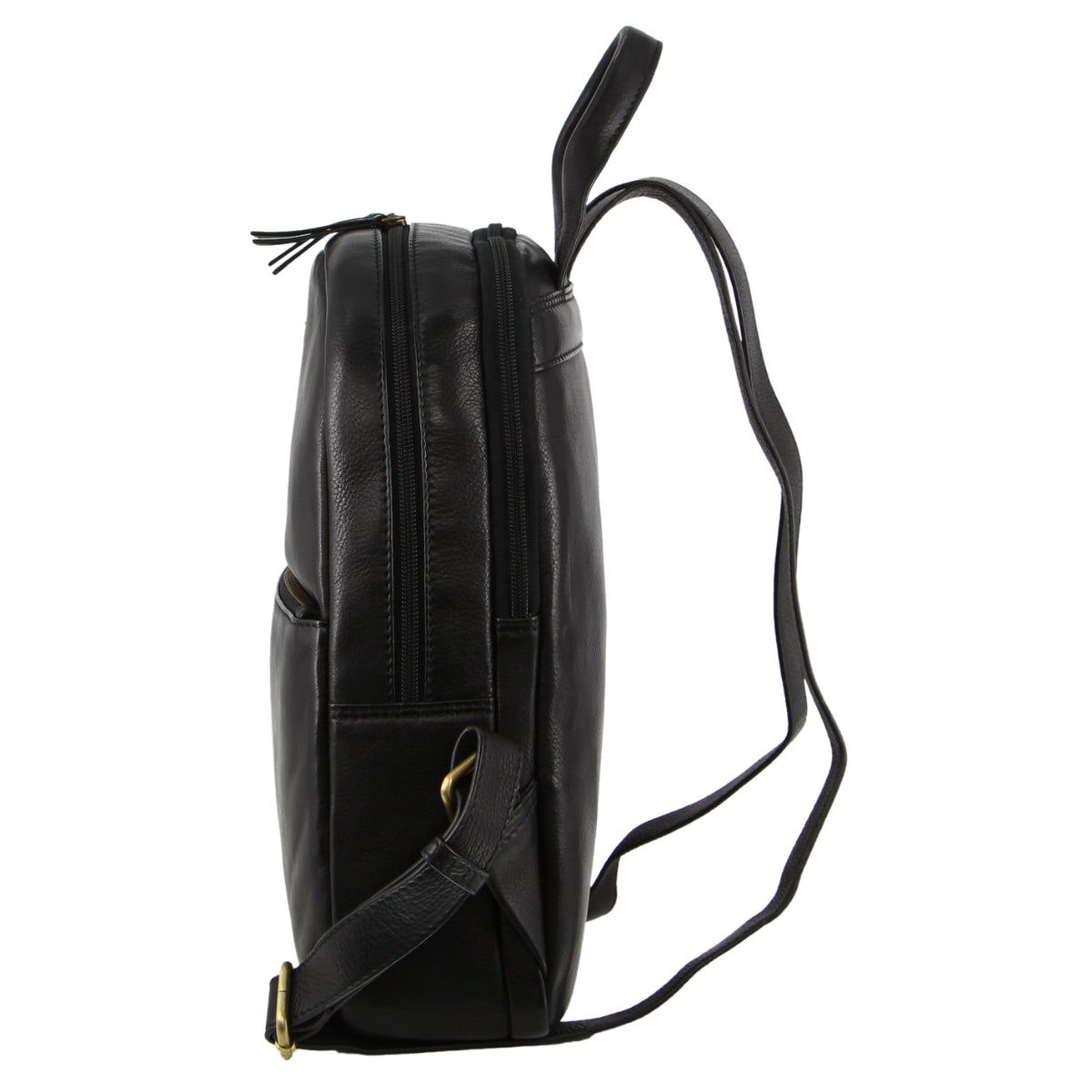 Mochilas Pierre Cardin Rustic Leather Business Backpack Computer Bag Mujer Negras | MFJL-49705