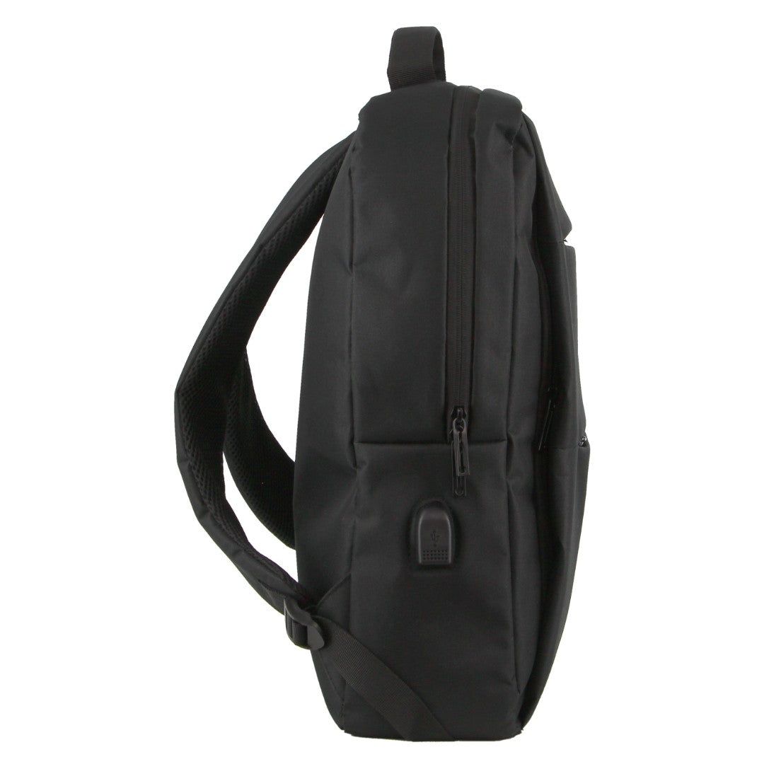 Mochilas Pierre Cardin Travel & Business Backpack with Built-in USB Port Hombre Negras | XDAV-85973