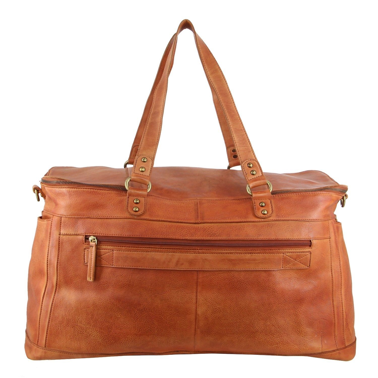 Overnight Bags Pierre Cardin Burnished Leather Multi-Compartment Overnight Bag Hombre Marrones | WXHC-04369