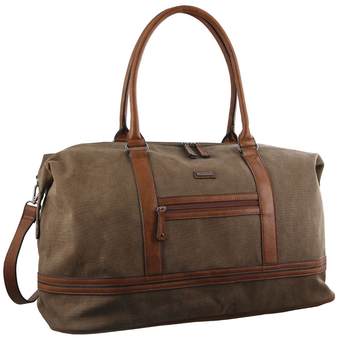 Overnight Bags Pierre Cardin Canvas Overnight Bag Hombre Marrones | VRSI-71489