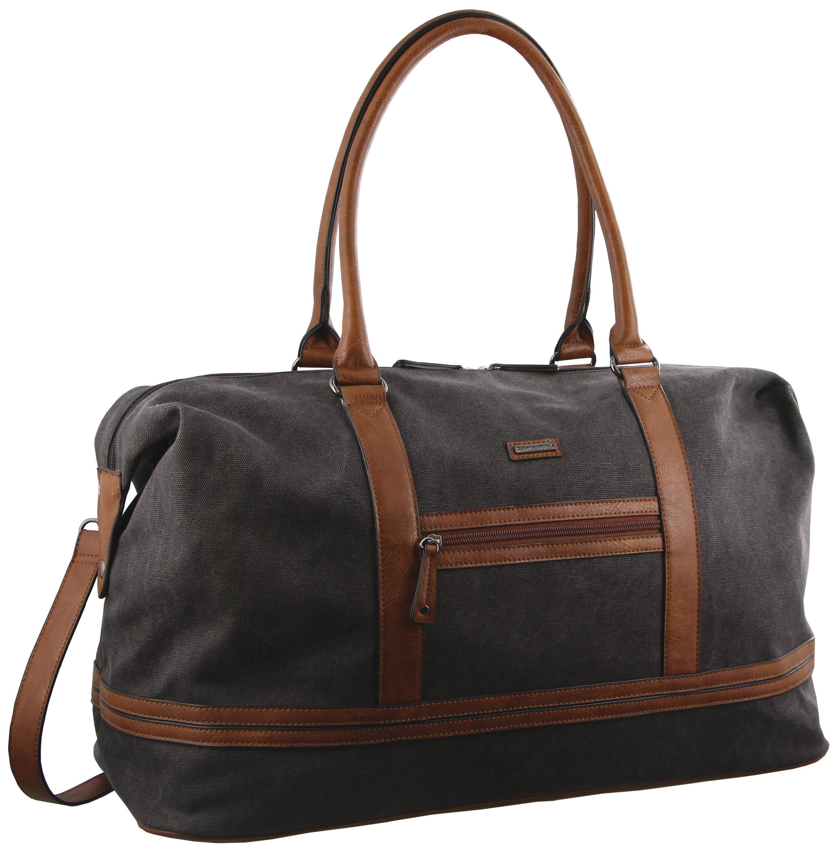 Overnight Bags Pierre Cardin Canvas Overnight Bag Travel Negras | NJXZ-71380