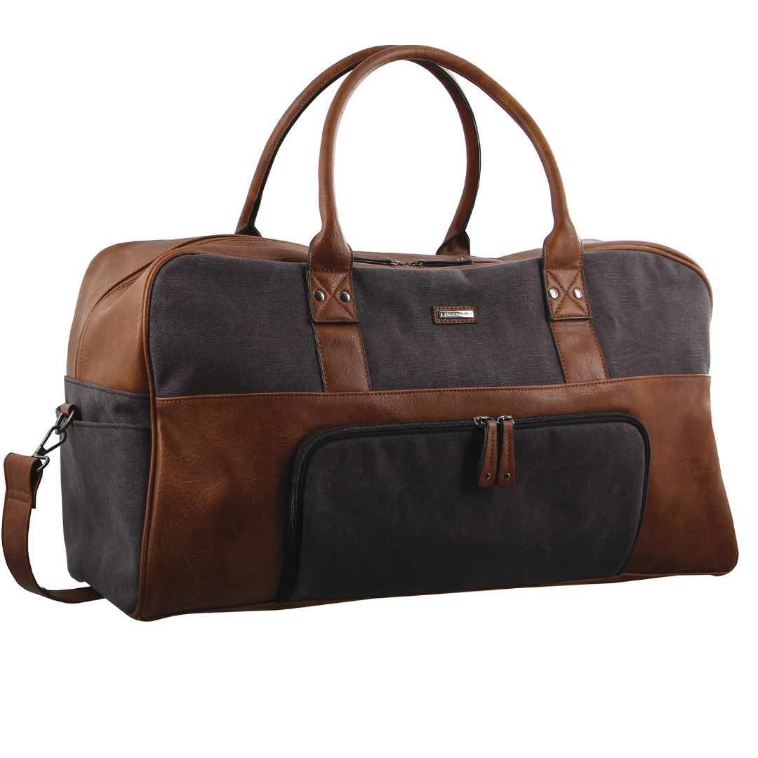 Overnight Bags Pierre Cardin Canvas Overnight Bag Travel Marrones | NDMR-50248