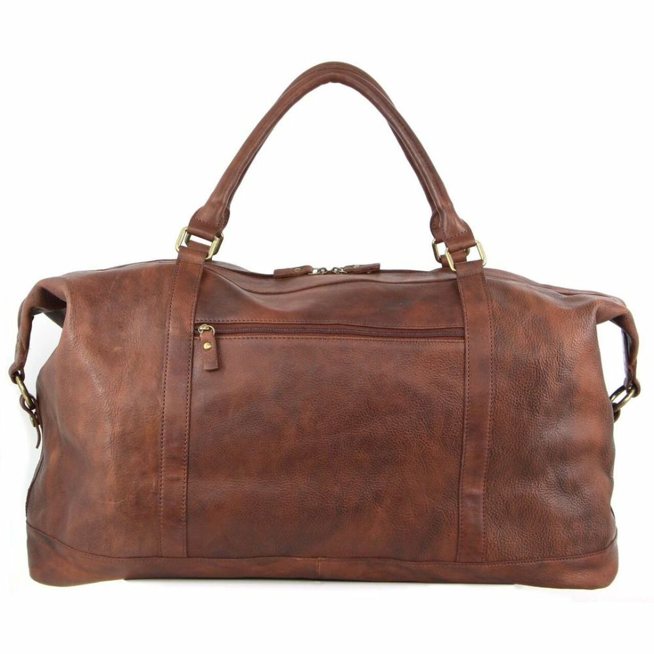 Overnight Bags Pierre Cardin Rustic Leather Business Overnight Bag Travel Chocolate | DYQH-14720