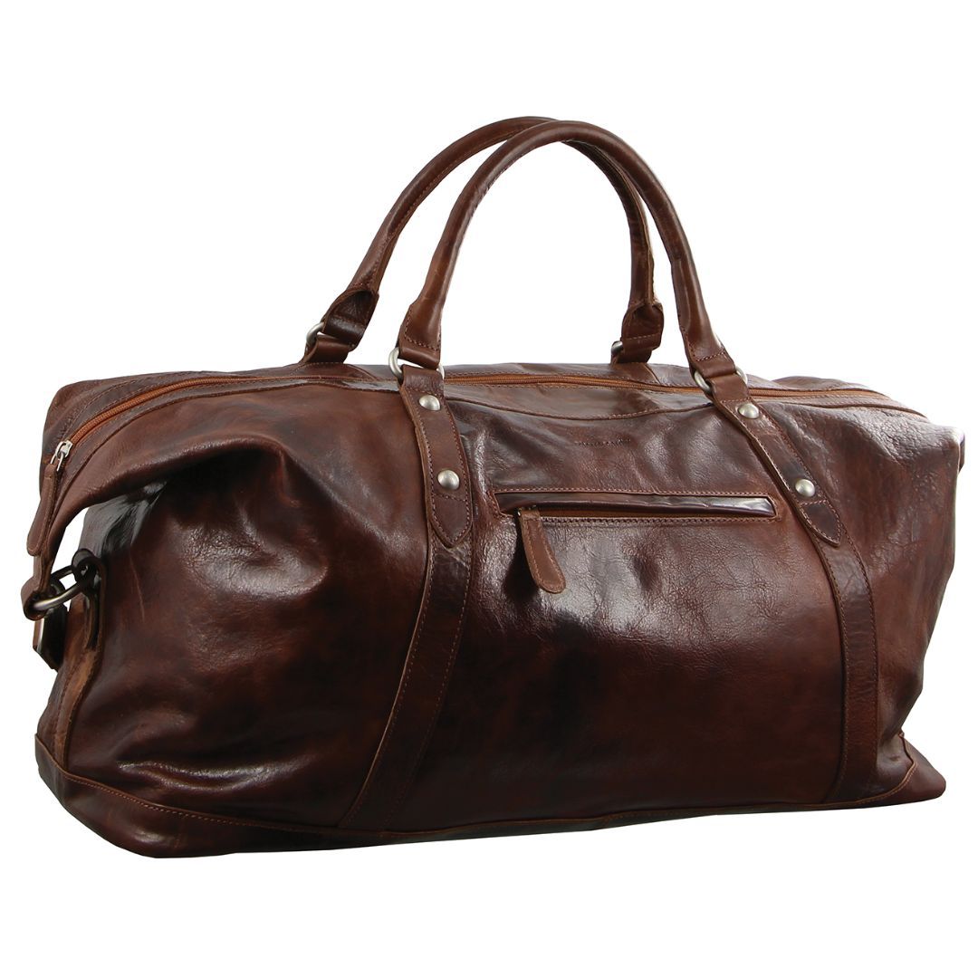 Overnight Bags Pierre Cardin Rustic Leather Business Overnight Bag Travel Marrones | VFNO-31586