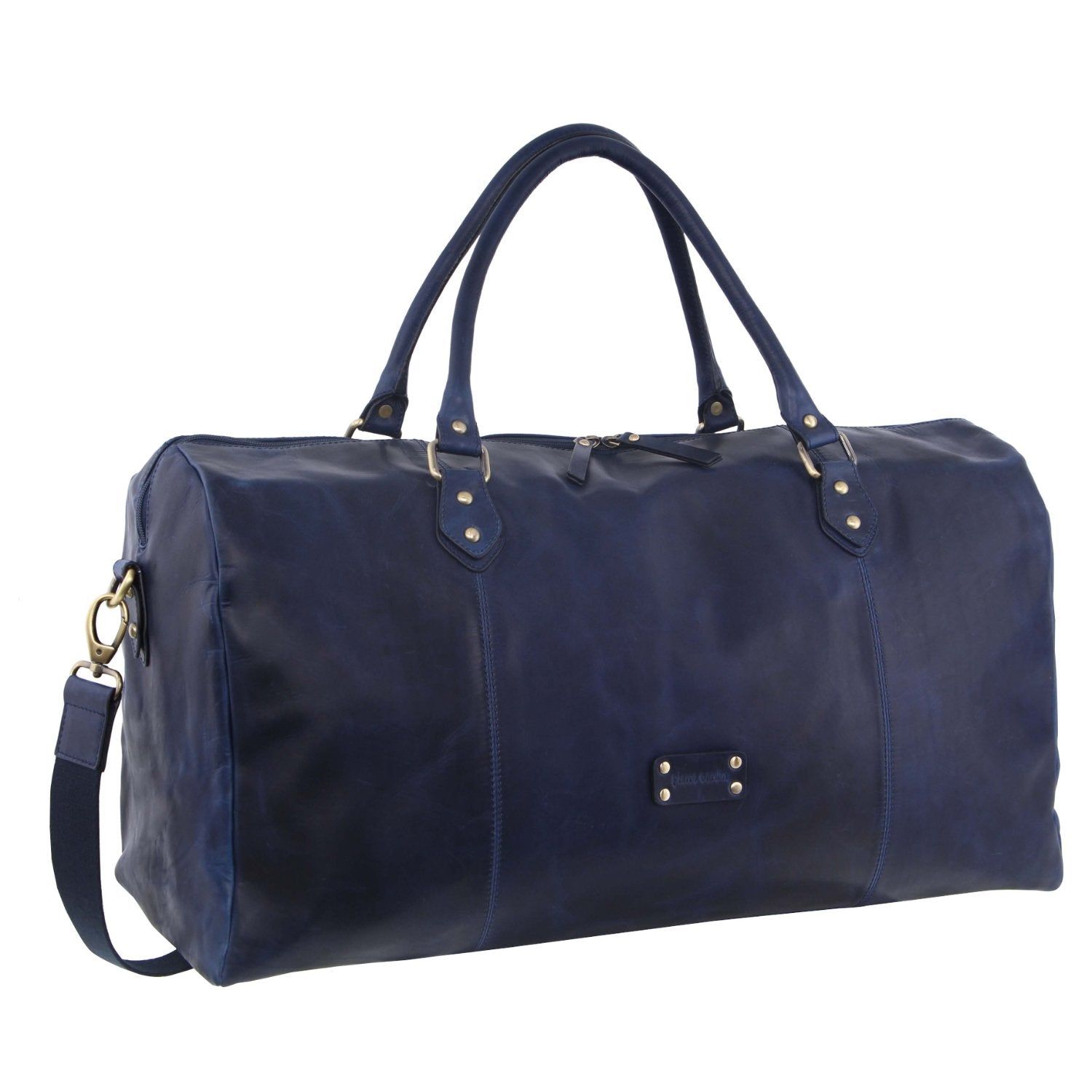 Overnight Bags Pierre Cardin Smooth Leather Overnight Bag Hombre Midnight | BOZW-41367