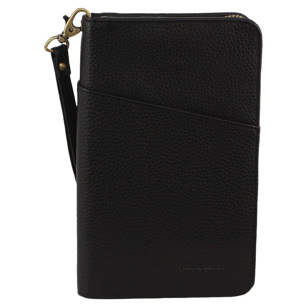 Passport Wallets Pierre Cardin Italian Leather Passport Wallet Mujer Negras | UPFT-87026