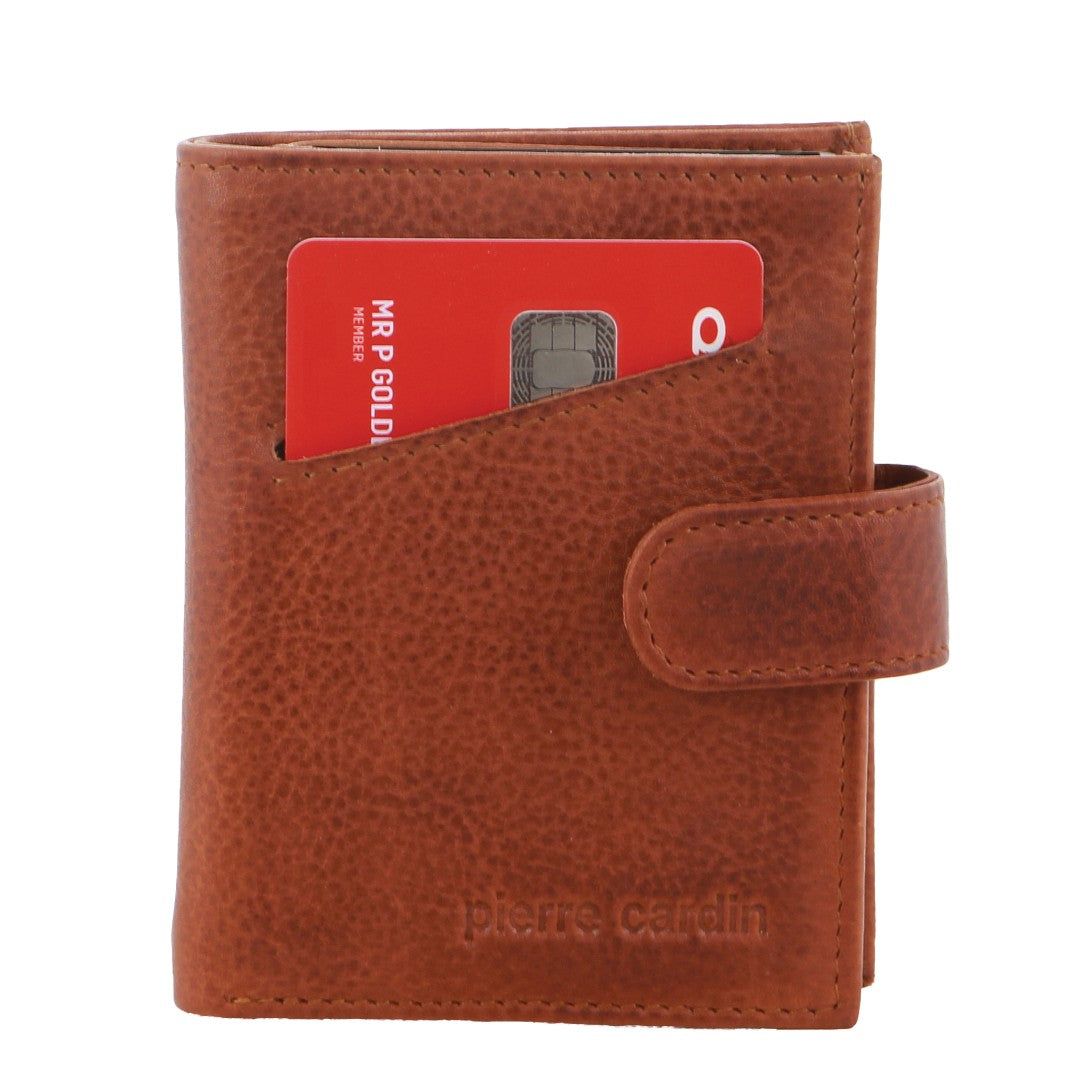 Tab Wallets Pierre Cardin Leather Smart Slide Card Holder Tab Wallet Hombre Marrones | KOFJ-19834