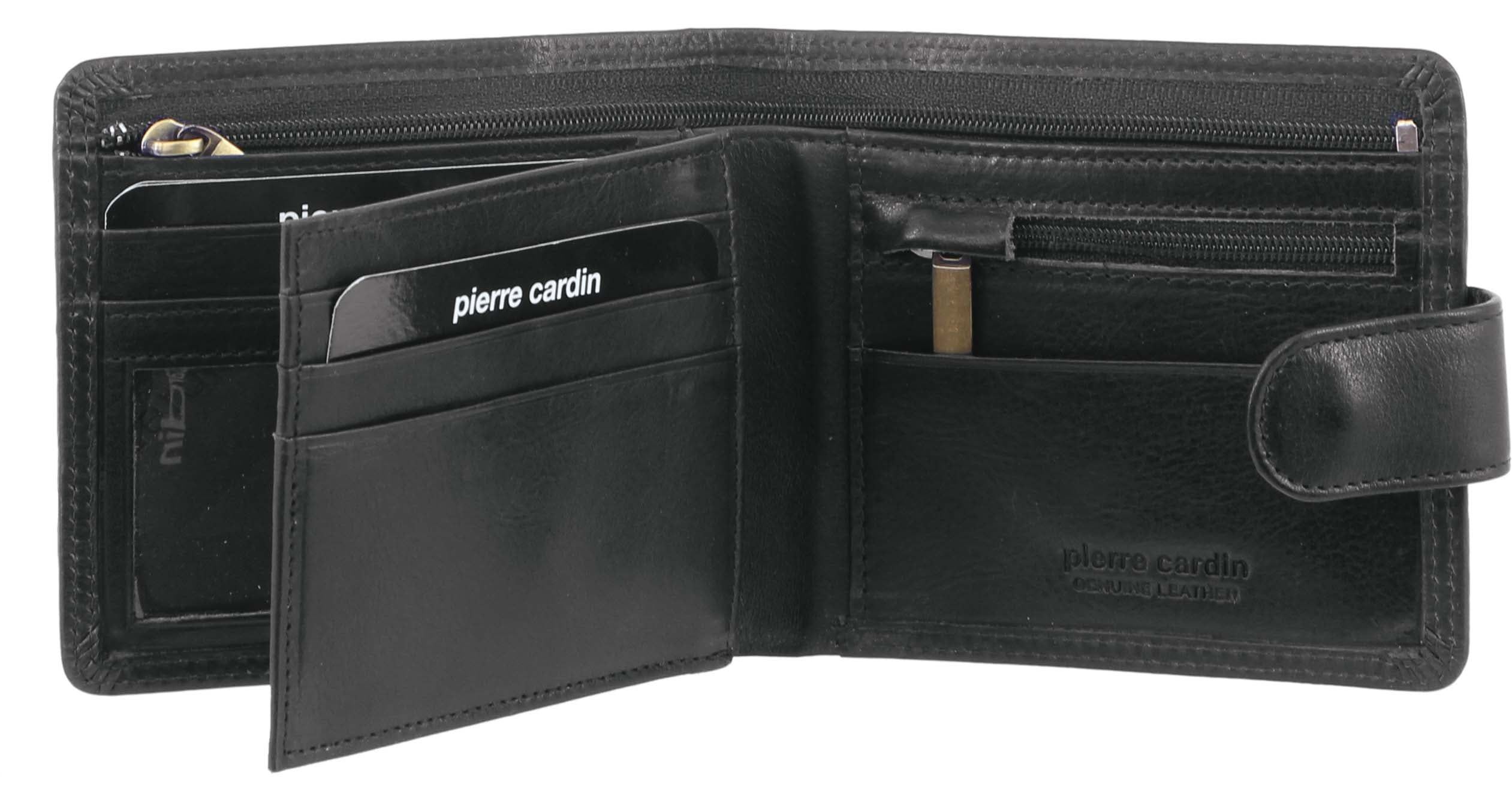 Tab Wallets Pierre Cardin Rustic Leather Wallet Hombre Negras | GHWR-70648