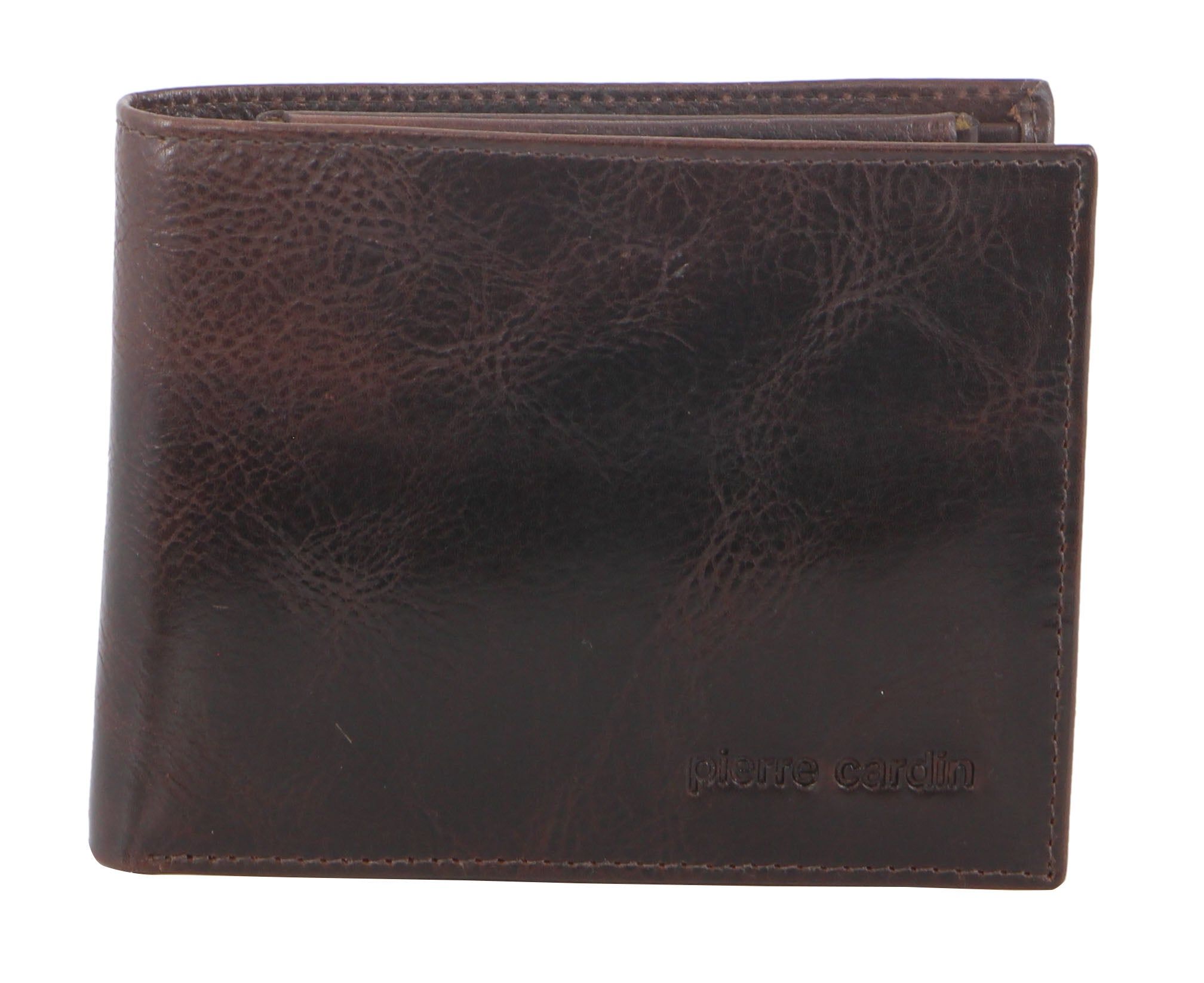 Tarjeteros Pierre Cardin Italian Leather Wallet Card Holder Hombre Chocolate | RDPU-17643