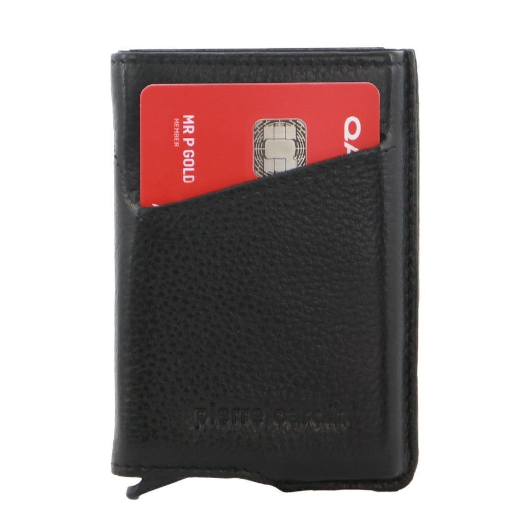 Tarjeteros Pierre Cardin Leather Smart Slide Card Holder Tab Wallet Hombre Negras | YZLF-74519