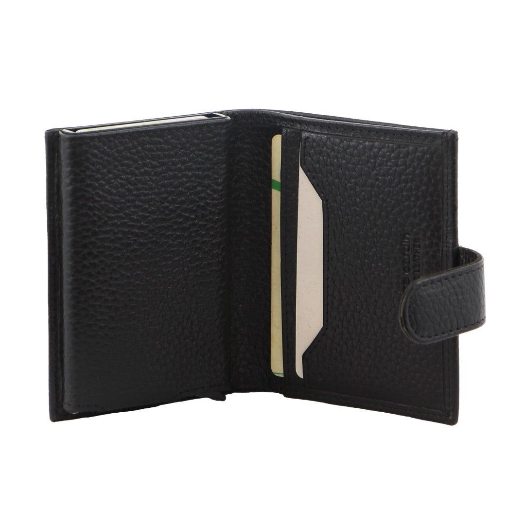 Tarjeteros Pierre Cardin Leather Smart Slide Card Holder Tab Wallet Hombre Negras | MRUV-08946