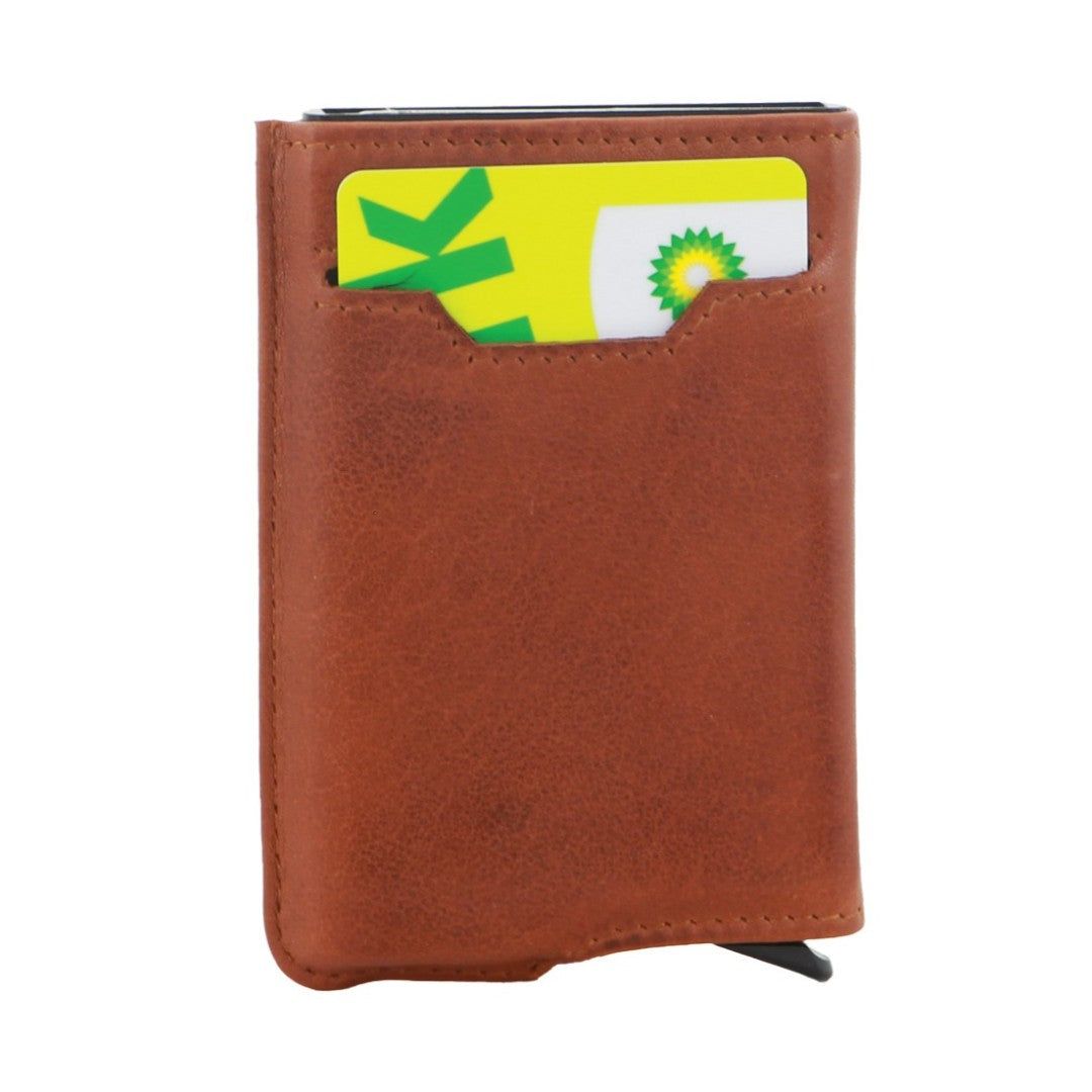 Tarjeteros Pierre Cardin Leather Smart Slide Card Holder Tab Wallet Hombre Marrones | KTYE-35047